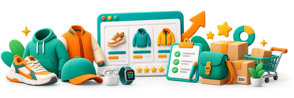 3D Joyagoo supply product icons and checklist